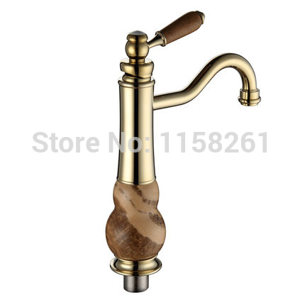 brass torneira cozinha with marble kitchen faucet/single handle gold finish basin sink mixers taps lt-5028k