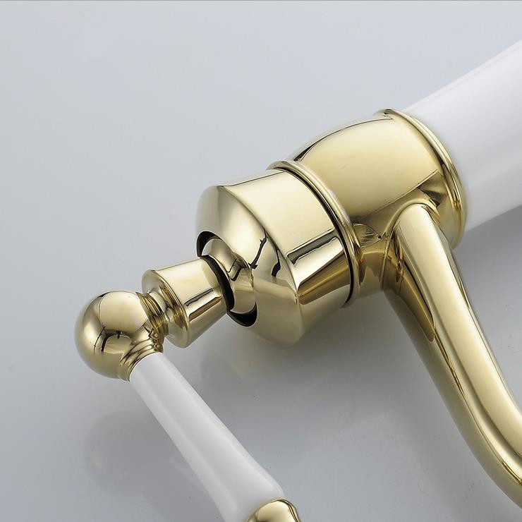 elegant bathroom basin faucet golden grilled white paint single handle bathroom white sink mixer tap jr-926b