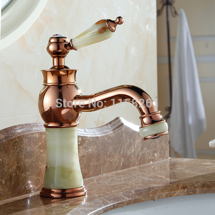 european copper faucet marble stone vintage rose gold undermount basin faucet al-8906e