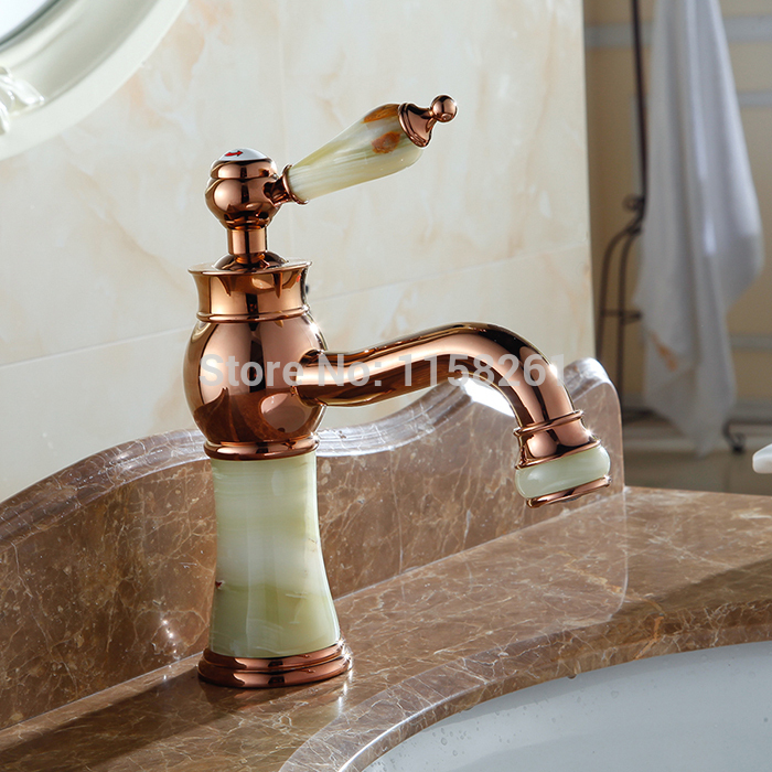 european copper faucet marble stone vintage rose gold undermount basin faucet al-8906e