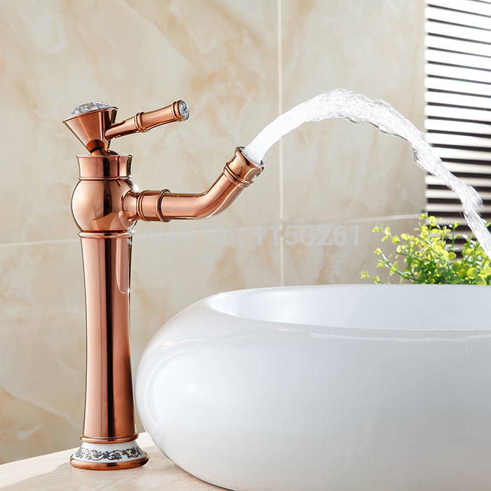 fashion luxury noble and elegant rose gold faucet single hole and cold faucet al-7309be