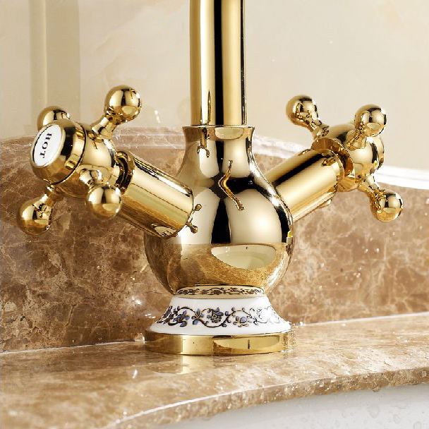 gold finishing kitchen/bathroom faucets kitchen tap basin faucets single hole and handle and cold faucet 2021