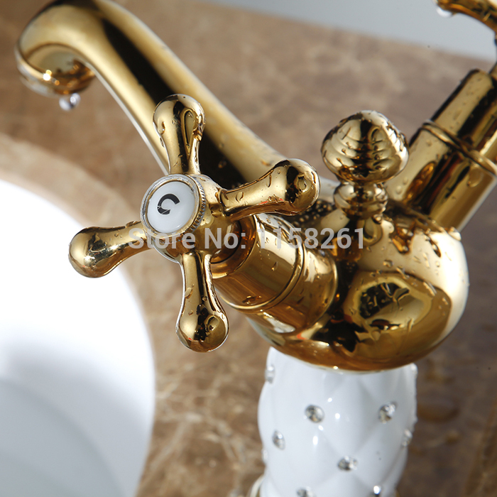 golden basin faucet diamond basin faucet the bathroom double handle and cold water washbasin water tap al-7603k