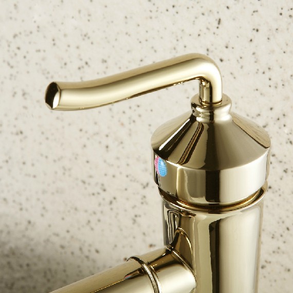 ! luxury brand new polished gold bathroom sink mixer tap bathroom faucet whole apple base se-1303bk