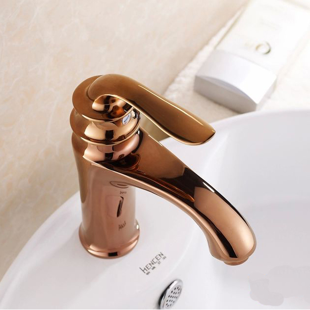 luxury polished rose golden bathroom basin faucet tall mixer tap bath mixer bathroom faucet water faucet hj-839e