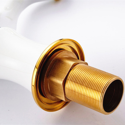 material brass golden grilled white paint bathroom vessel sink lavatory basin faucet mixer tap lys871-111e
