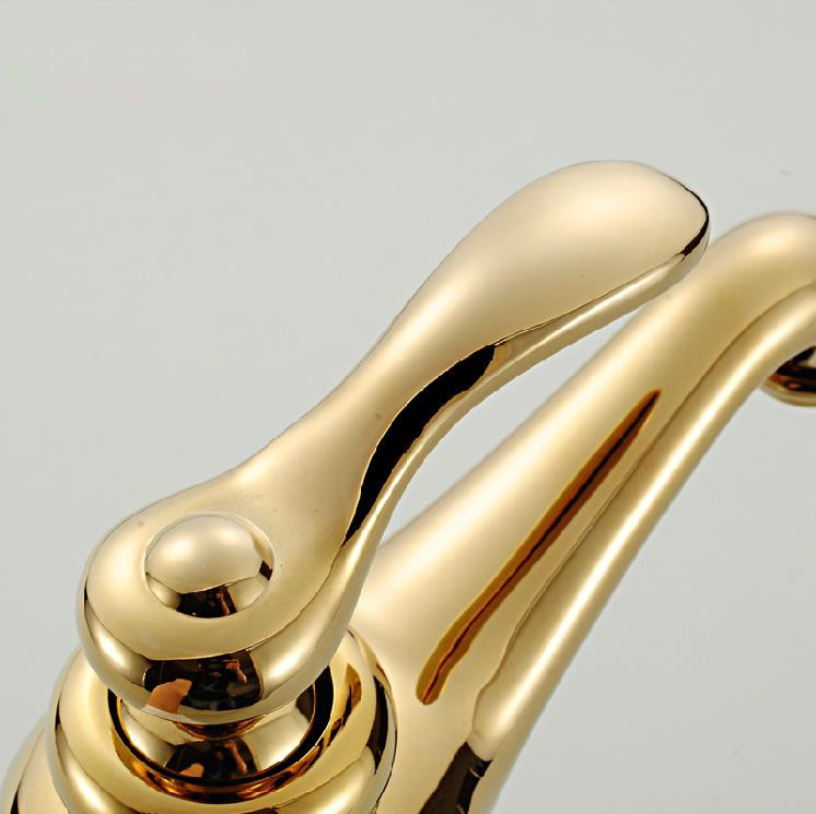 modern bathroom golden brass white colour finished basin faucet single handle sink mixer tap qx-9005