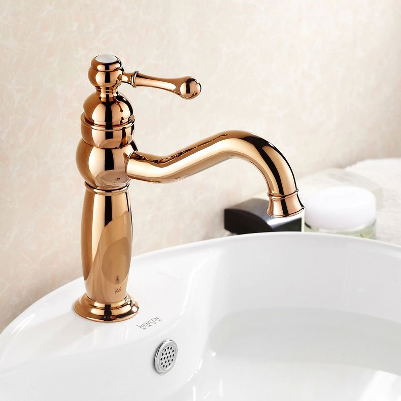 new fashion rose gold solid brass bathroom basin faucet single handle basin mixer banheiro torneira hj-827e