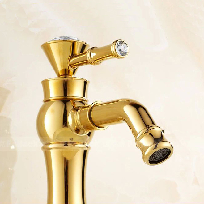 new fashion solid brass bathroom basin faucet single handle with diamond basin mixer banheiro torneira 325