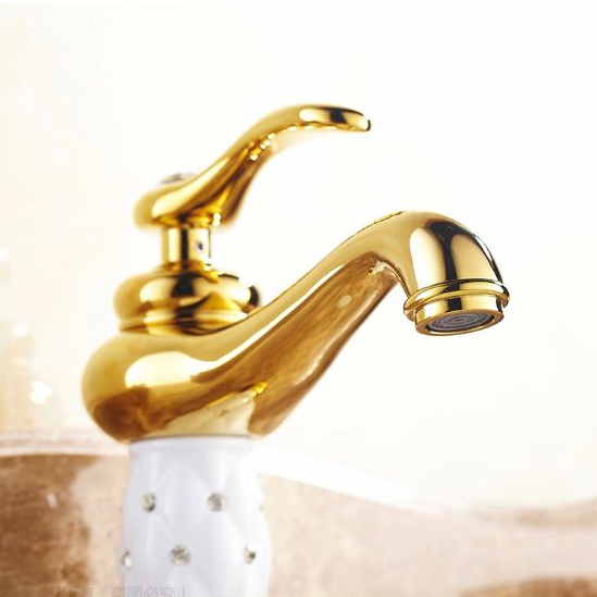 new luxury fashion solid brass with ceramic and diamond body deck mounted bathroom faucet single handle m-62