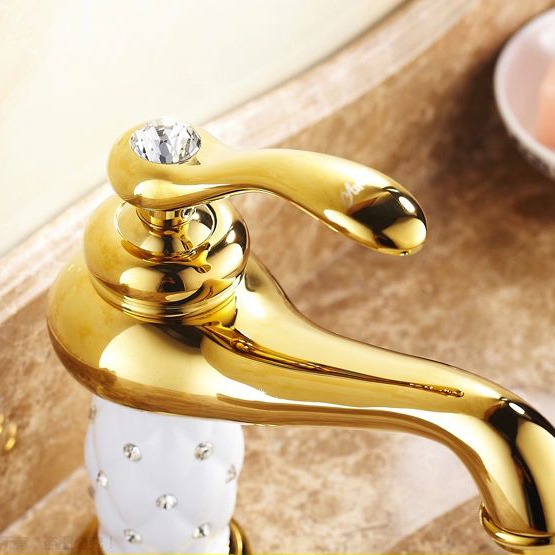new luxury fashion solid brass with ceramic and diamond body deck mounted bathroom faucet single handle m-62
