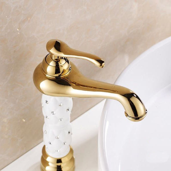 nice new euro gold finish luxury tall high bathroom basin faucet single handle vanity sink mixer water tap 814k