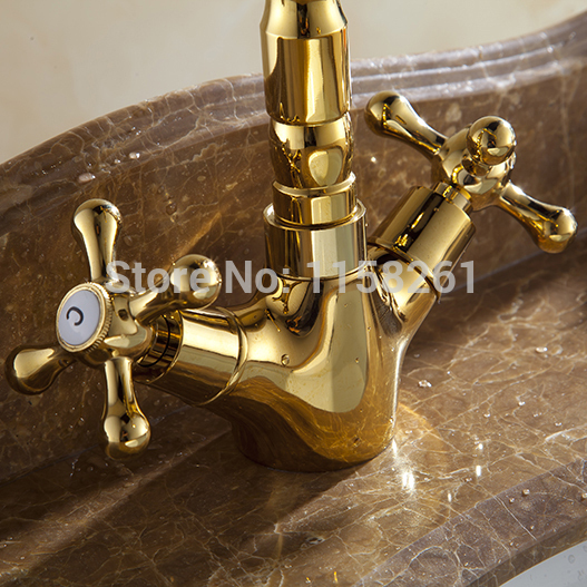 retro golden faucets swivel bathroom kitchen basin sink mixer tap noble gorgeous al-9201k