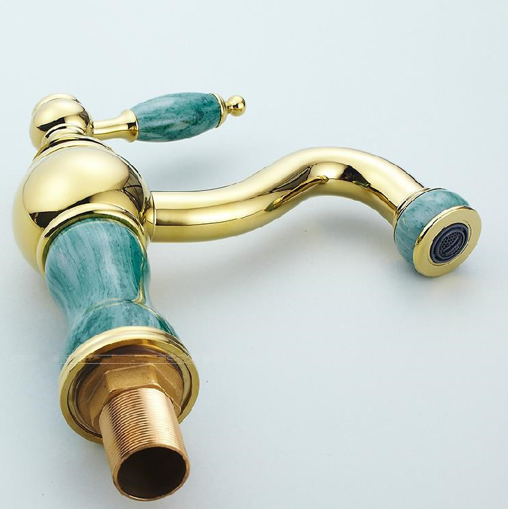single handle ship polished golden bathroom deck mounted faucet basin brass sink mixer tap ms-6515k