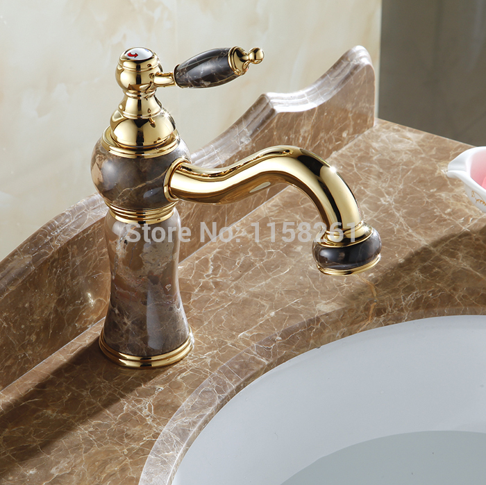 solid brass and marble body deck mounted bathroom basin faucet single handle faucet al-8911k
