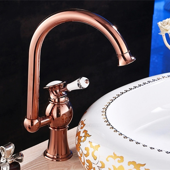retail - luxury brass rose golden basin faucet & cold basin mixer, deck mounted basin tap yls5870-33c