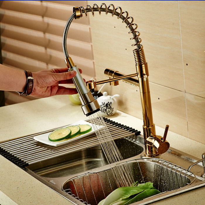 golden kitchen faucets torneira led light pull down chrome finished sink water tap vessel faucets mixers & taps