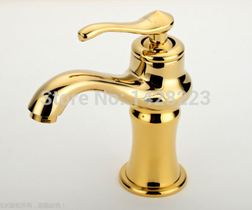 luxury deck mount single lever basin mixer faucet gold finish bathroom sink faucet