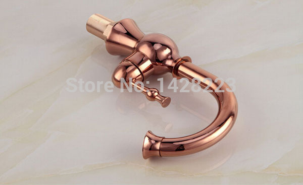 luxury rose golden brass bathroom basin faucet deck mounted & cold basin sink mixer tap