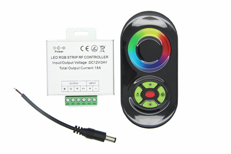 15m 5050 rgb no-waterproof smd 60leds/m flexible led strip+wireless rf dimmer remote controller+15 a power wled56