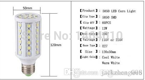 1pcs epacket ultra bright led corn light e27 e14 b22 smd5050 85-265v 5w 7w 12w 15w 20w 30w 40w led bulb 360 degree lighting lamp