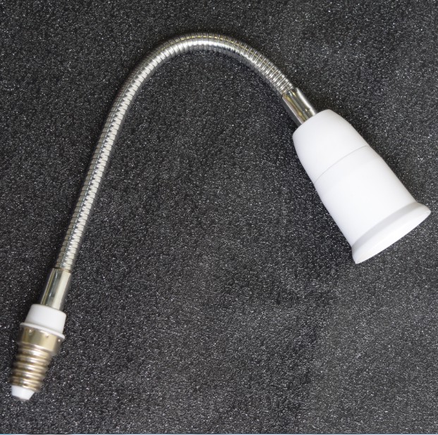 2 pcs/lot e14 to e27 flexible extend base lamp holder converter light holder converter light lamp bulb adapter converter