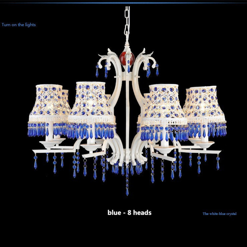 2015 hand knitting creative european luxury colorful iron crystal 8 heads modern led chandelier