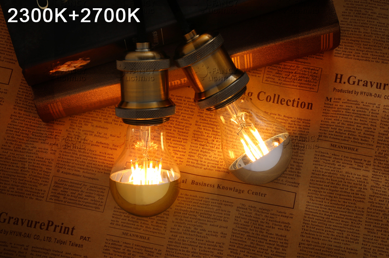 a60 golden silver top dimmable led edison filament light bulb 2300/2700k e27 220v 4w6w astral lamp 360 degree energy saving bulb