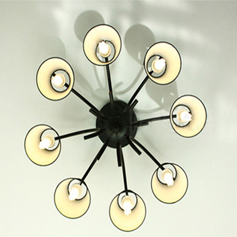 american pastoral round black white iron chandelier for living room korea ceiling country modern simple led chandelier