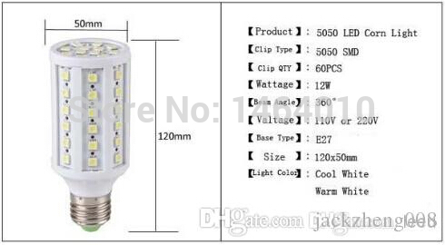 epacket ultra bright led corn light e27 e14 b22 smd 5050 85-265v 5w 7w 12w 15w 20w 30w 40w led bulb 360 degree