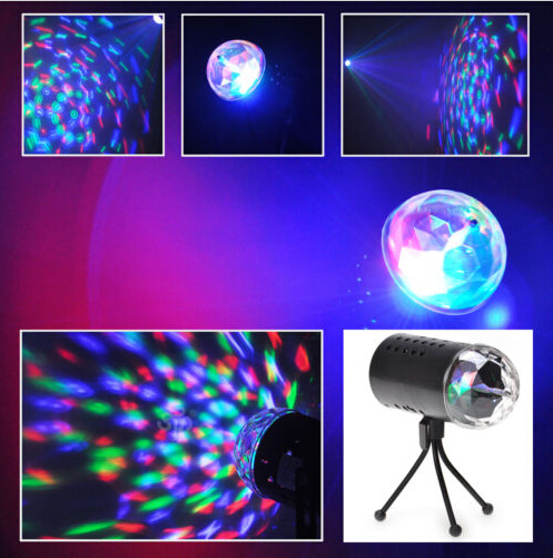 eu/us plug new rgb 3w crystal magic ball laser stage lighting for party disco dj bar bulb lighting show