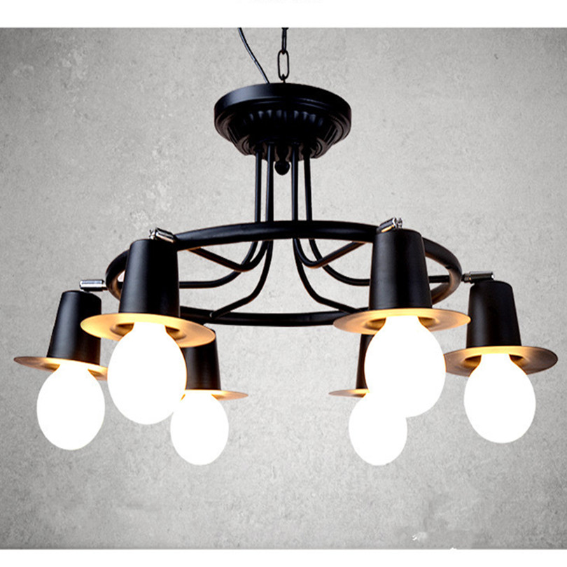 europe creative retro living room ceiling iron chandelier american simple led painted iron chandelier