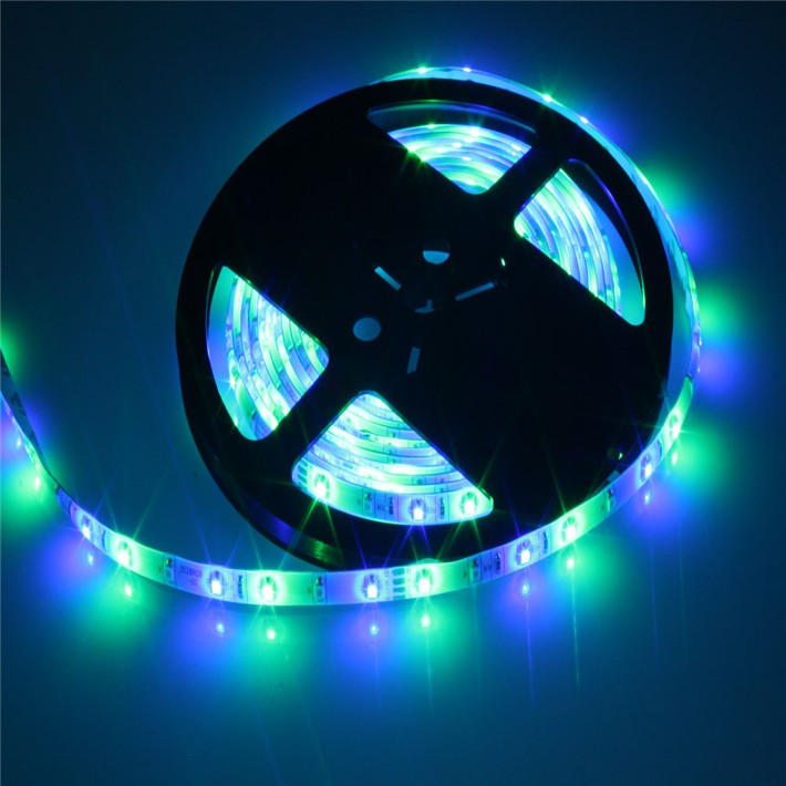 ip65 waterproof led strip 5m 300leds 3528 smd with 12v 2a power adapter, 24key mini remote controller only for rgb strip light