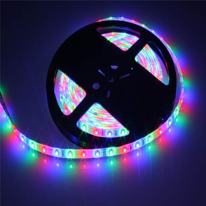 ip65 waterproof led strip 5m 300leds 3528 smd with 12v 2a power adapter, 24key mini remote controller only for rgb strip light