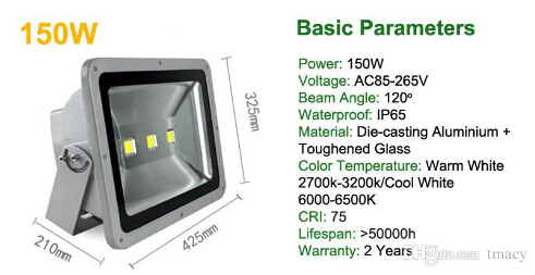 led floodlights 70w 100w 150w 200w 300w landscape lighting ac85-265v ip65 waterproof outdoor lights 2 year warranty