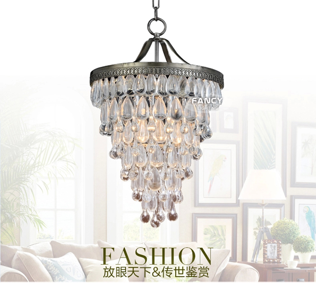 luxury vintage crystal pendant lights novelty retro pendant lamp 110/220v adjustable hanging lamp for decor - lampara colgante