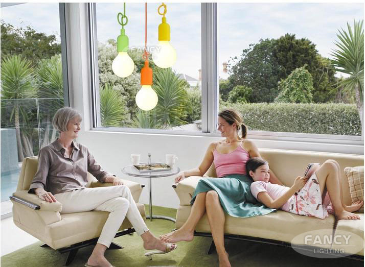 modern pendant light silica gel pendant lamp e27 110/220v vintage edison hanging lamp living room/bedroom lampara decor silicona