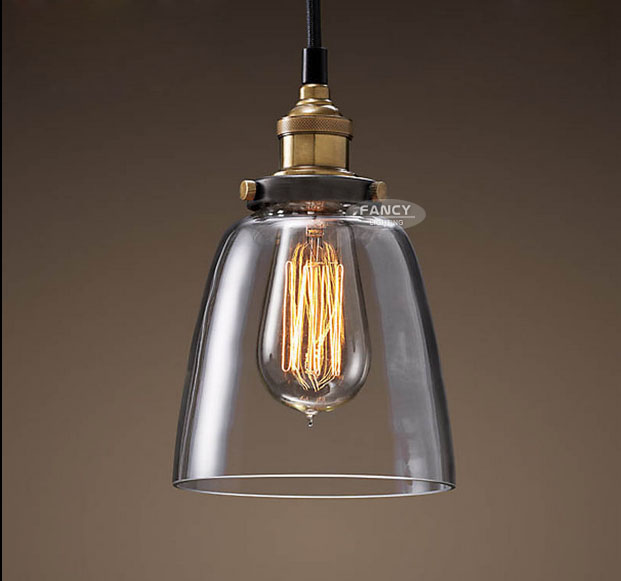 retro vintage pendant lights copper glass hanging lamp e27 110/220v adjustable pendant lamps for home decor -lampara colgante