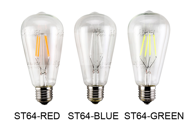 st64 red blue green led bulb e27 4w 220v led edison filament light bulb energy saving lamp 360 degree home decor christmas gift