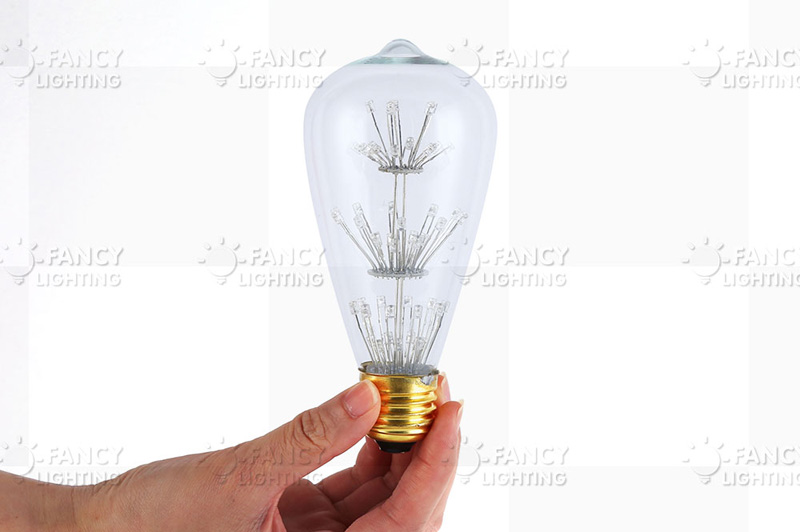 st64rgb starry sky lamp led edison filament light bulb e27 3w 220v red/blue/green/yellow energy saving home decor christmas gift