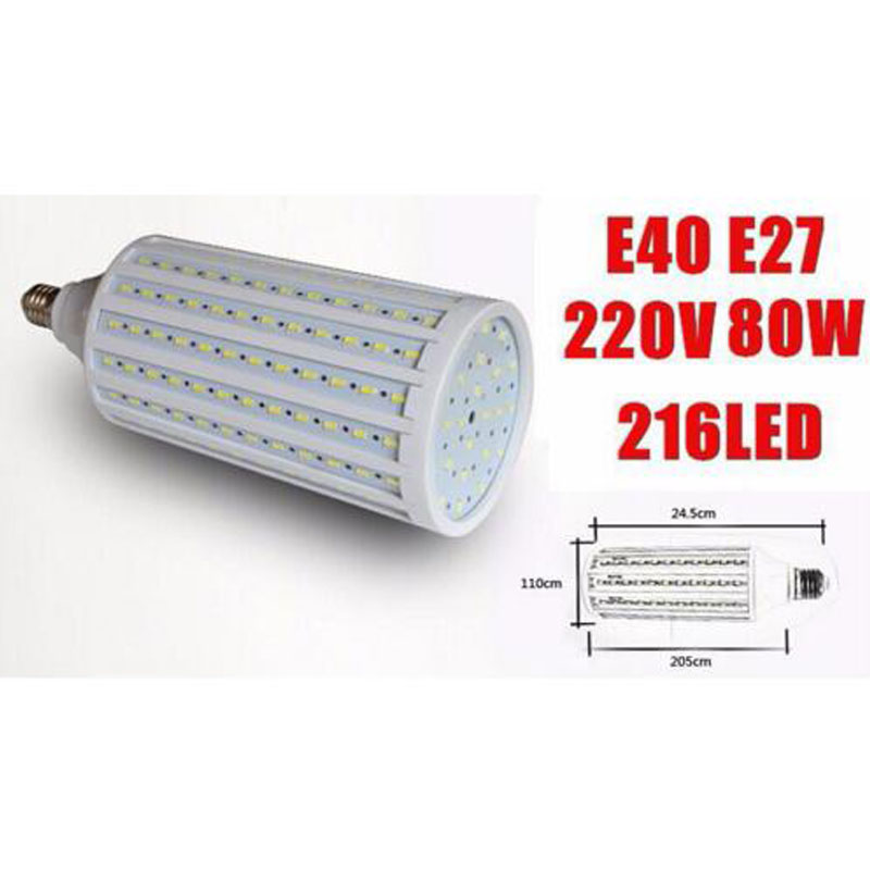 ultra bright led corn light e40 e27 smd5730 110-240v 80w 7500lm led bulb 360 degree 5730 led lighting lamp bulb lights