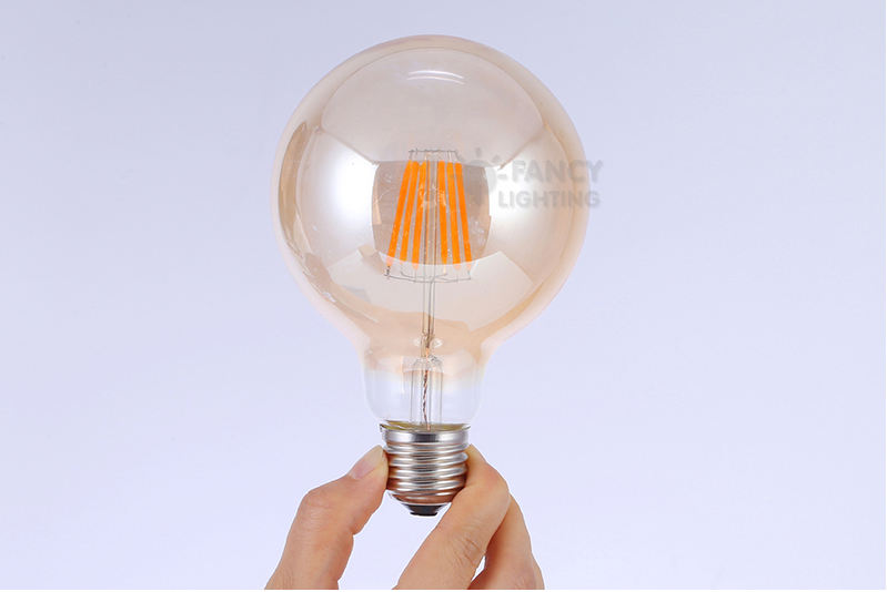 vintage led edison filament light bulb golden g95 e27 4w 6w 8w 110/220v 360 degree replace incandescent bulb energy saving bulb