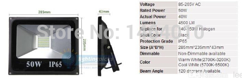 x5 ce rohs ul waterproof ip65 led floodlight light 30w 50w 70w 100w 85-265v led outdoor lighting black ultar thin 100 via