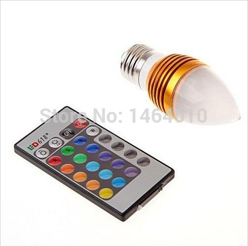 x50 ac 85-265v 5w e27 e12 e14 led lights 16 colors changable + 24 keys remote control frosted cover