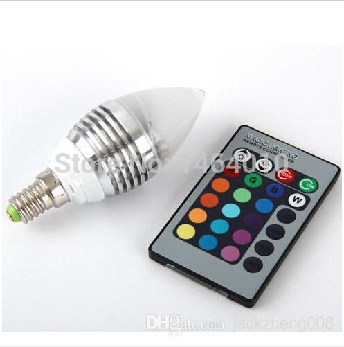 x50 ac 85-265v 5w e27 e12 e14 led lights 16 colors changable + 24 keys remote control frosted cover