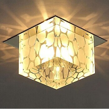 1 light square modern led k9 crystal ceiling light for living room lights lighting fixtures,bulb included,ac 90v~260v