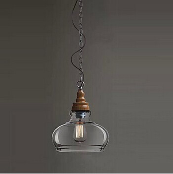 1 light wood grain loft style modern industrial pendant lamp edison bulb, lamparas lustres e pendentes,e27 bulb included