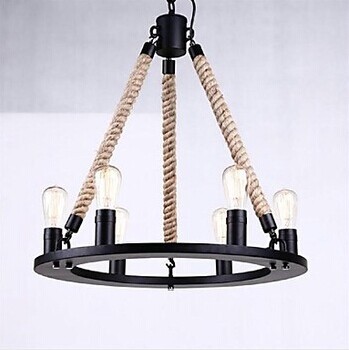 1 tier,retro country loft style edison vintage industrial pendant light lamp with 6 lights for dinning room,e27,ac,bulb included