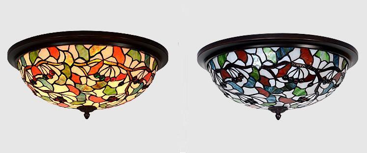16-inch ceiling lamp bedroom kitchen dining room balcony light european pastoral color glass lamps,yslc-47,