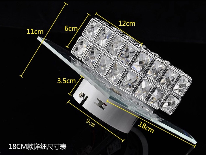 18cm modern crystal led ceiling lamps,simple corridor balcony entrance square,for bedroom hall,bulb included
